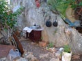 A beautiful village corner, pans, stoves delicious, natural life