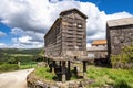 Beautiful village of Fieiro in Spain, unique for its horreos, traditional granary barns