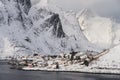 Beautiful village in Lofoten in winter season, Norway,Scandinavia