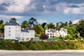 Beautiful village of Morgat with the sand beach and rocky coastline, Finistere, Brittany (Bretagne), France. Royalty Free Stock Photo