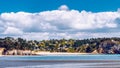 Beautiful village of Morgat with the sand beach and rocky coastline, Finistere, Brittany (Bretagne), France. Royalty Free Stock Photo