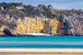 Beautiful village of Morgat with the sand beach and rocky coastline, Finistere, Brittany (Bretagne), France. Royalty Free Stock Photo