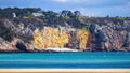 Beautiful village of Morgat with the sand beach and rocky coastline, Finistere, Brittany Bretagne, France Royalty Free Stock Photo