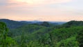 Beautiful village with rock view sunset Royalty Free Stock Photo