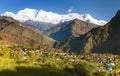 Beautiful village in western Nepal with Dhaulagiri Himal