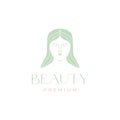 beautiful village women feminist long hair smile minimalist logo design icon vector illustration