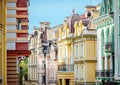Beautiful vintage architecture colorful houses in Kiev