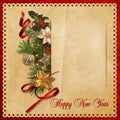 Beautiful vintage background with Christmas decorations