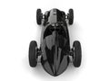 Beautiful vintage black racing sports car - top down view