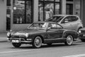 Beautiful vintage car Volkswagen Karman Ghia driving Royalty Free Stock Photo