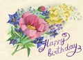 Beautiful vintage card with flowers