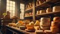 Beautiful vintage cheese factory traditional industry Royalty Free Stock Photo