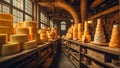 Beautiful vintage cheese factory traditional industry milk Royalty Free Stock Photo