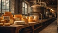 Beautiful vintage cheese factory traditional Royalty Free Stock Photo