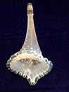 Beautiful Vintage Diamond Lace Epergne Horn with Ruffled Edge and Hobnail Design