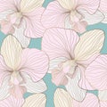 Beautiful vintage floral seamless pattern. Hand drawn abstract tropical background. texture for fabric, fashion print and Royalty Free Stock Photo