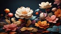 Beautiful vintage flowers wallpaper fantasy background