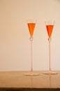 Beautiful vintage glasses for two orange cocktails