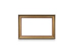 Beautiful vintage golden rectangular frame placed on white background, object, copy space Royalty Free Stock Photo