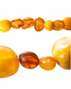 Beautiful vintage amber beads isolated on white background Royalty Free Stock Photo
