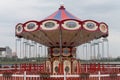 Beautiful vintage merry go round for kids in attraction park