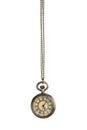 Beautiful vintage pocket watch with chain on white. Hypnosis session