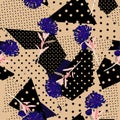 Beautiful vintage Polka dots pattern mix in different size of ci