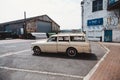 Beautiful vintage retro Volvo wagon parked at the Ramsgate Port