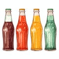 beautiful Vintage soda bottles clipart illustration