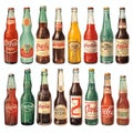 beautiful Vintage soda bottles clipart illustration