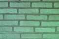 Pretty vintage teal, sea-green brick wall texture for use as background Royalty Free Stock Photo