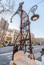 Beautiful vintage wrought lantern designed by architect Pere Falques i Urpi