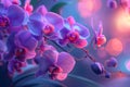 Beautiful violet orchid. Close-up of bright violet orchids. Royalty Free Stock Photo