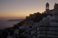 Beautiful Violet Sunset, Oia, Santorini island Royalty Free Stock Photo