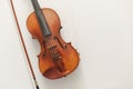 Beautiful Violin or Fiddle Musical Instrument on White Background