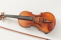 Beautiful Violin or Fiddle Musical Instrument on White Background