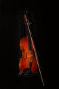 Beautiful violin forgotten in the dark