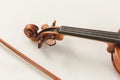 Beautiful Violin Headstock with Brown Tuning Pegs and Black Fingerboard