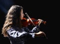 Beautiful violinist musician Royalty Free Stock Photo
