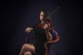 Beautiful Violinist Woman Royalty Free Stock Photo