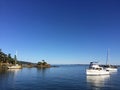 The beautiful vistas of boats anchored off of Portland Island