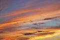 Beautiful vivid sunset sky with floccus clouds Royalty Free Stock Photo