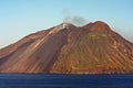 Beautiful volcanic island with green vegetation in the Mediterranean Sea on a clear sunny day Royalty Free Stock Photo