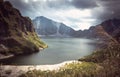 Beautiful volcanic lake in the crater Royalty Free Stock Photo