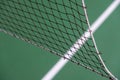 Beautiful volleyball grid playing on on a sport hall background. Close-up