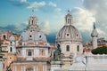 Beautiful vview of panorama Rome, Italy, skyline. Italian landmark against blue sky Royalty Free Stock Photo