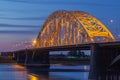 Beautiful Waal Bridge at sunset