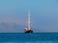 A beautiful walking yacht in the waters of the Aegean Sea Royalty Free Stock Photo