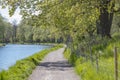 Beautiful walkway a long the water, Gota Kanal in Motala Sweden Royalty Free Stock Photo