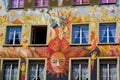 Beautiful wall on the apartments in old town in luzern , switzerland